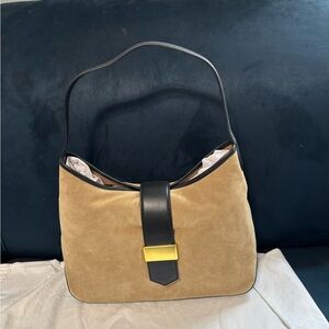 NWT J.Crew, Berkeley suede and leather shoulder bag